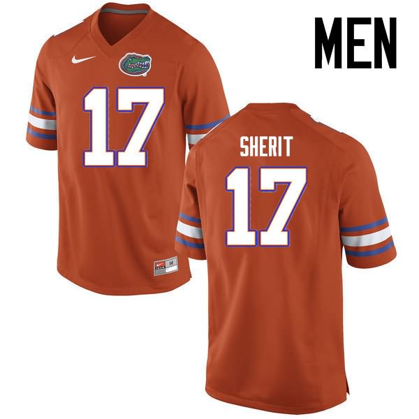 Men's NCAA Florida Gators Jordan Sherit #17 Stitched Authentic Nike Orange College Football Jersey FLG2565MB